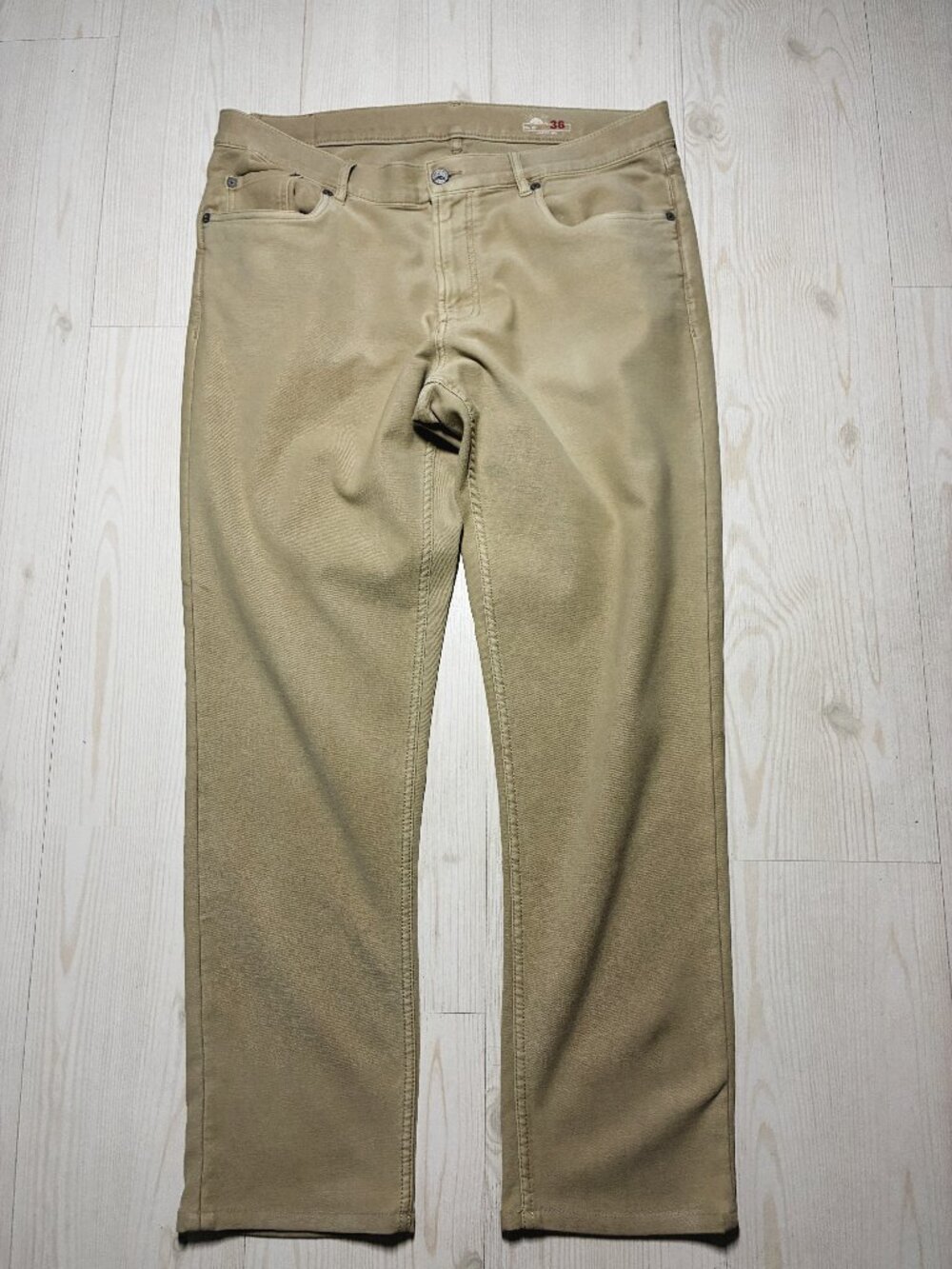 Faherty Brand Men’s Stretch Terry 5-Pocket Pants - Khaki Tan - Size 36